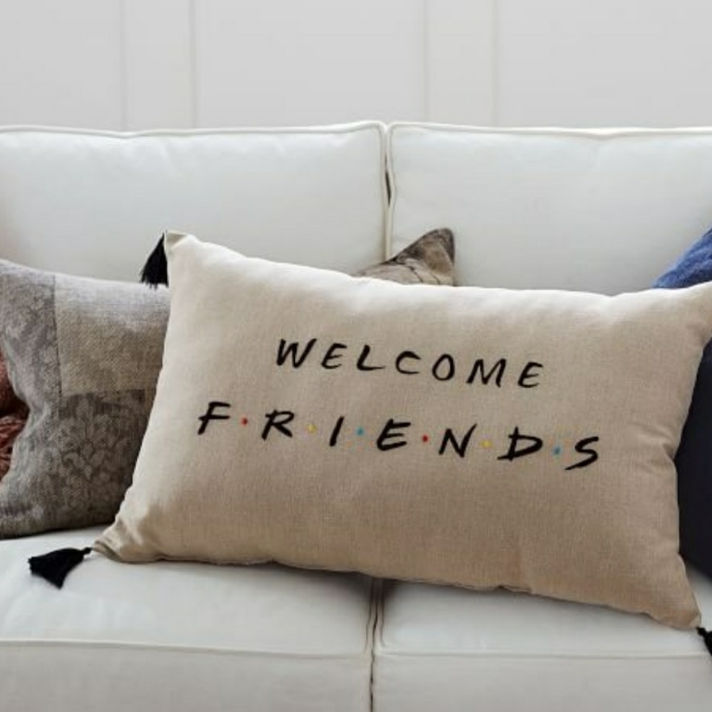 NEW Welcome Friends Pillow from Pottery Ba…